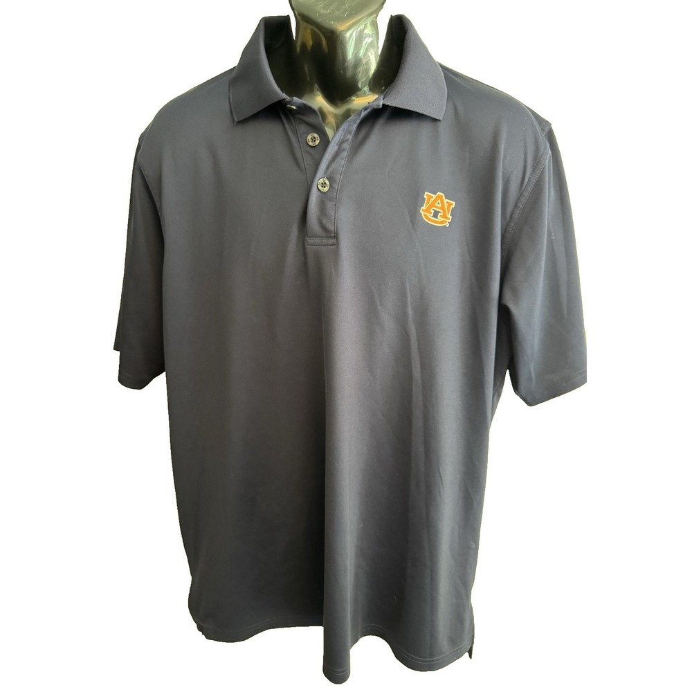 Auburn Tigers Shirt Mens XL Blue NCAA Football Under Armour Polo Short Sleeve